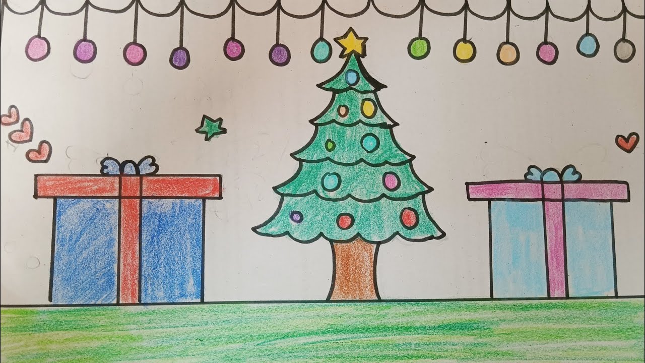 Merry Christmas drawing easy|Santa Claus drawing| Christmas Tree drawing|Merry Christmas poster