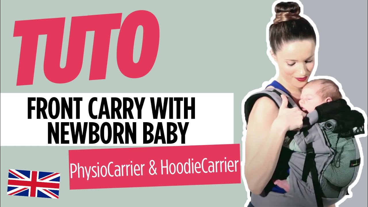 PhysioCarrier 1 & HoodieCarrier 1: Front carry with newborn baby