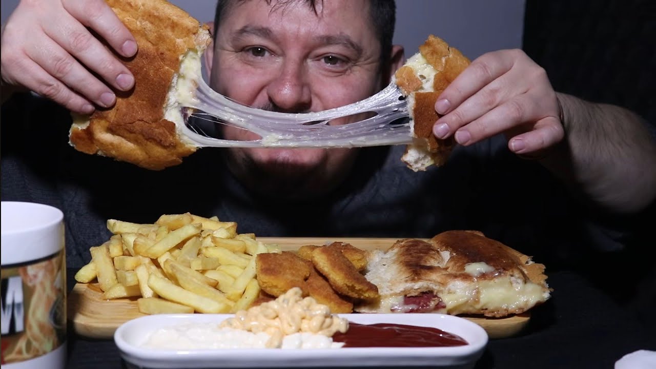 ASMR MUKBANG #foodasmr #sleep #amazing #Tost patates #nugget 