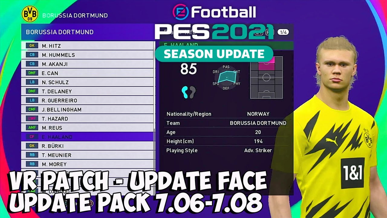 EFOOTBALL VR PATCH PES 2021 PS3 DATAPACK 7.06 - 7.08 UPDATE FACE FREE DOWNLOAD BY BIANCA MOHA