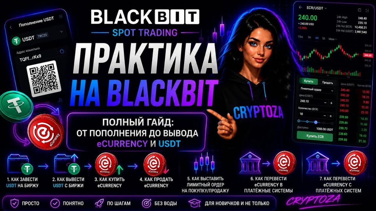 BLACKBIT ДЛЯ НОВИЧКОВ | Полная Практика: Ввод, Вывод, Покупка и Продажа eCurrency