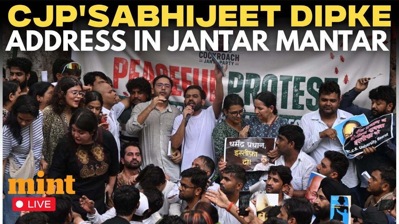 Cockroach Janta Party  Protest LIVE: CJP's  Founder Abhijet Dipke Speaks At Delhi's Jantar Mantar