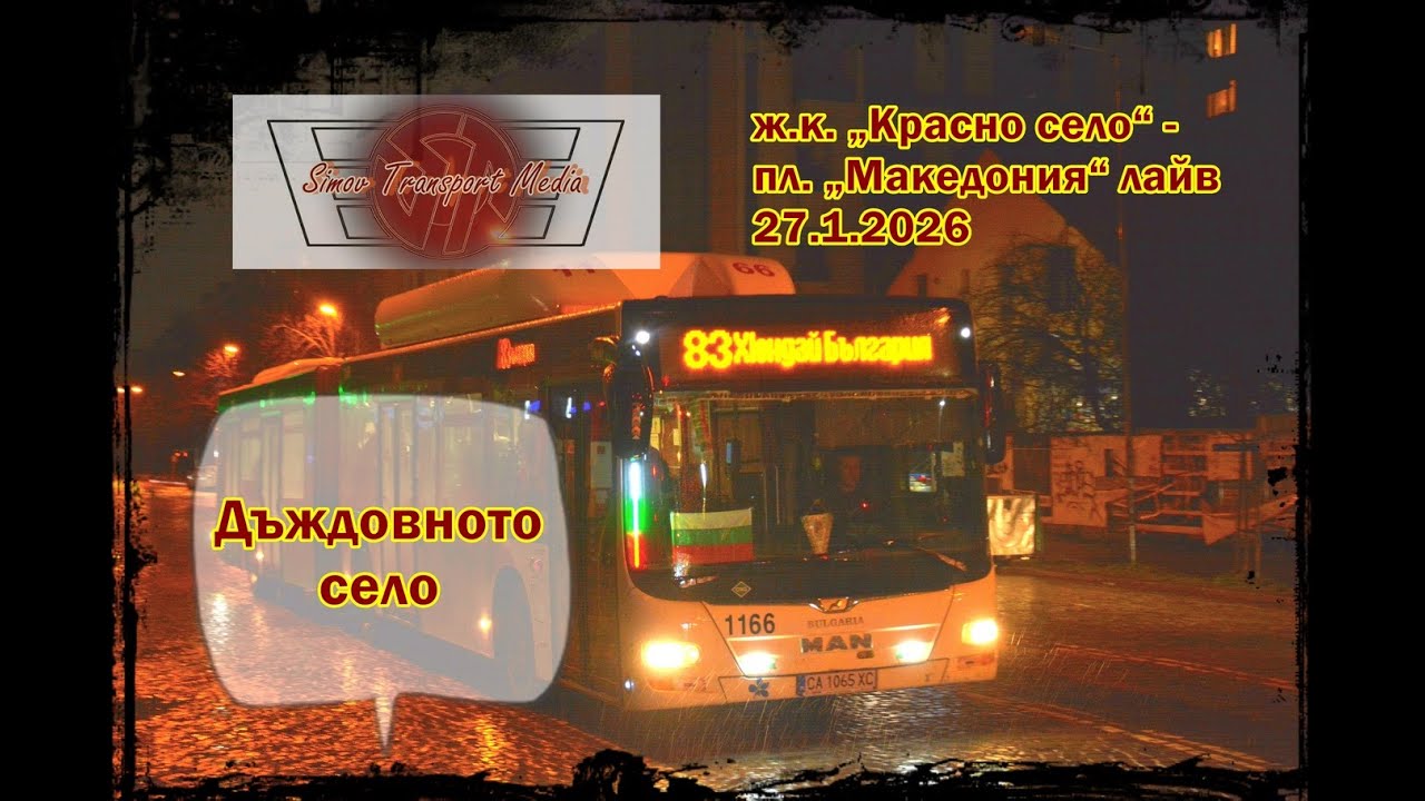 Дъжд на село I ж.к. „Красно село“/пл. „Македония“ 27.1.2026 фото лайв