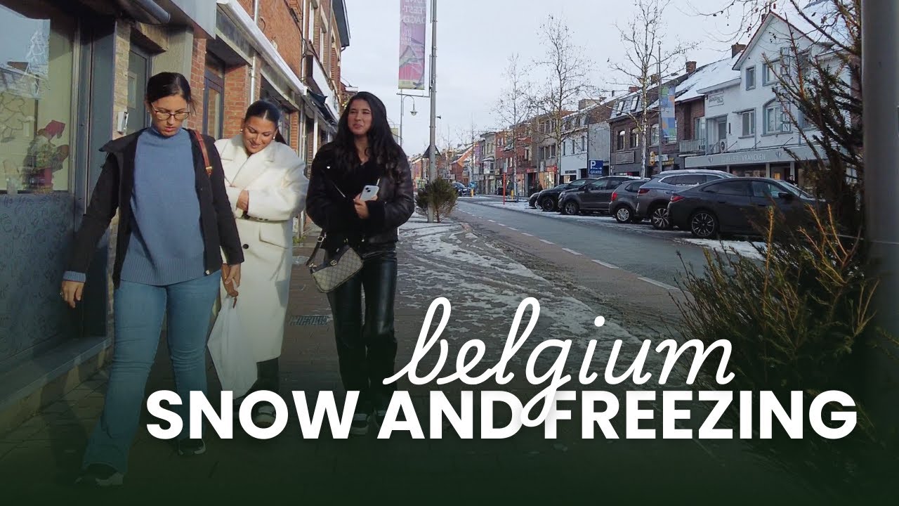 This is happening: Walking through a Snowy and Freezing Winter Day ❄️in a city | Belgium 