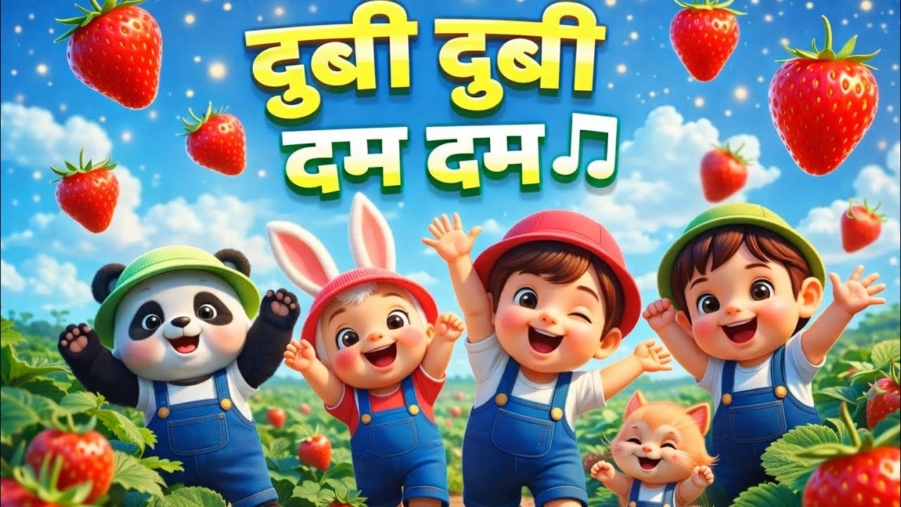 Doobi Doobi Dum Dum 🕺🍓 | Kids Dance Song | Hindi Rhymes for Babies