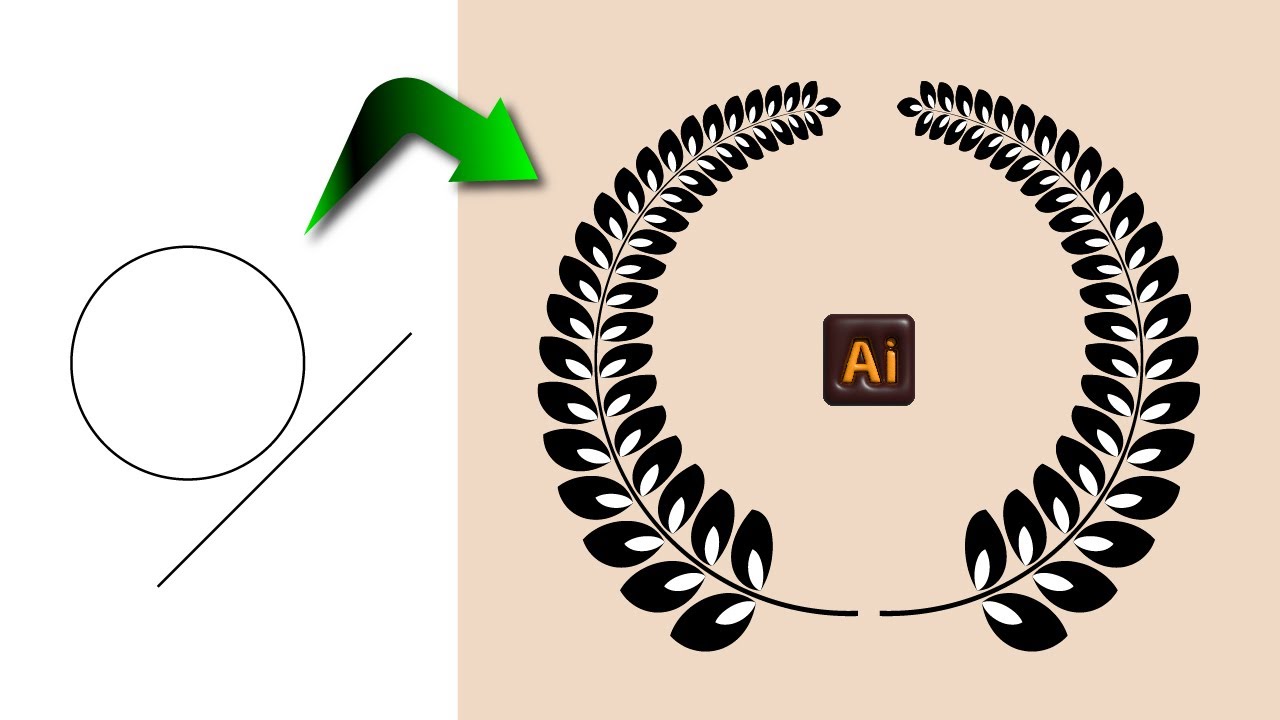 How To Create a Laurel Wreath Vector in Adobe Illustrator 2023 | Adobe Illustrator tutorial