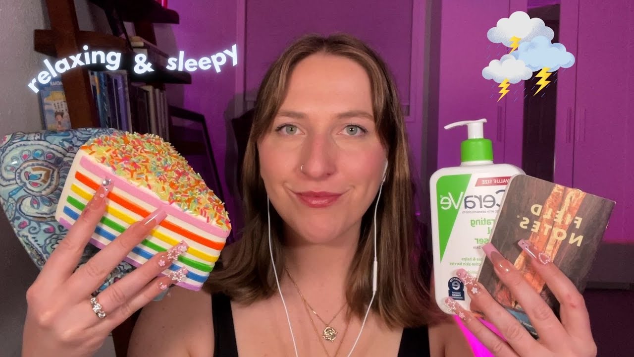 ASMR For IMMEDIATE Sleep Tapping & Scratching w Rain & Thunder ⛈️ 😴