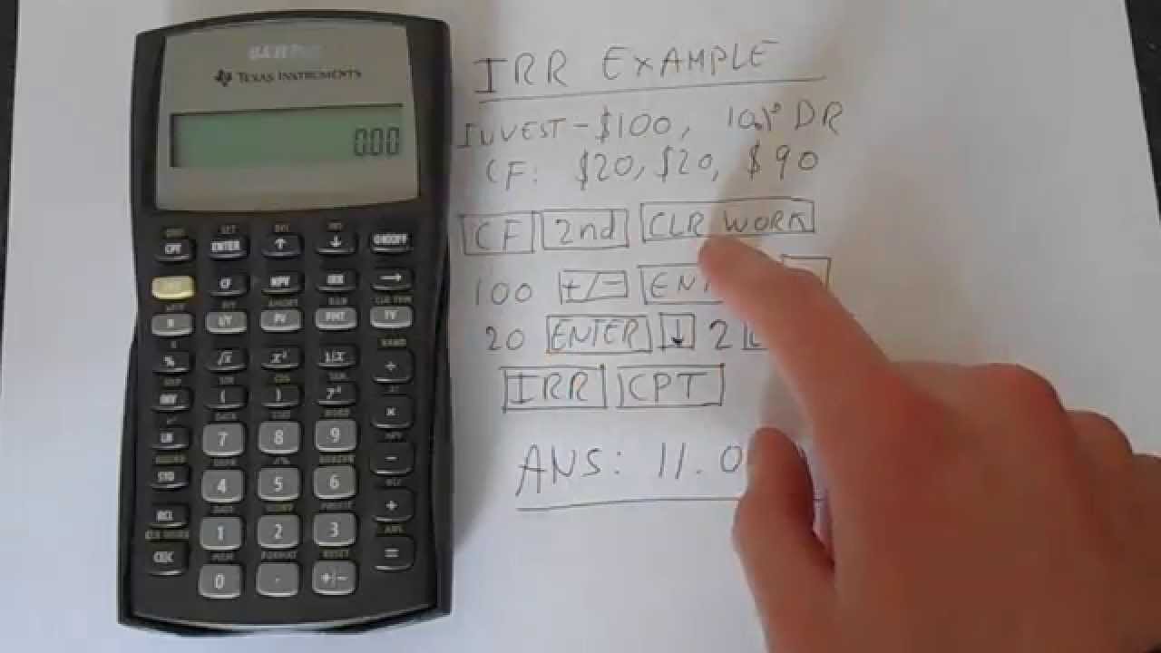 TI BA ii Plus IRR Function