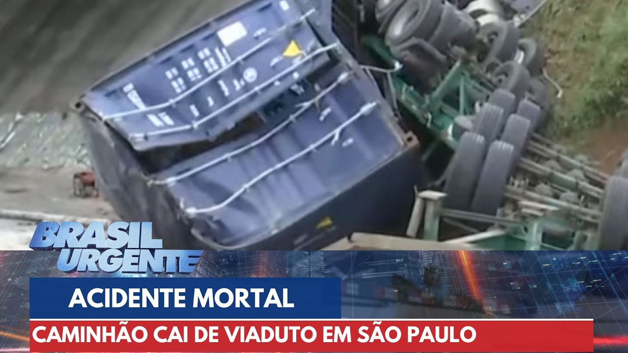Motorista morre após caminhão despencar de viaduto | Brasil Urgente