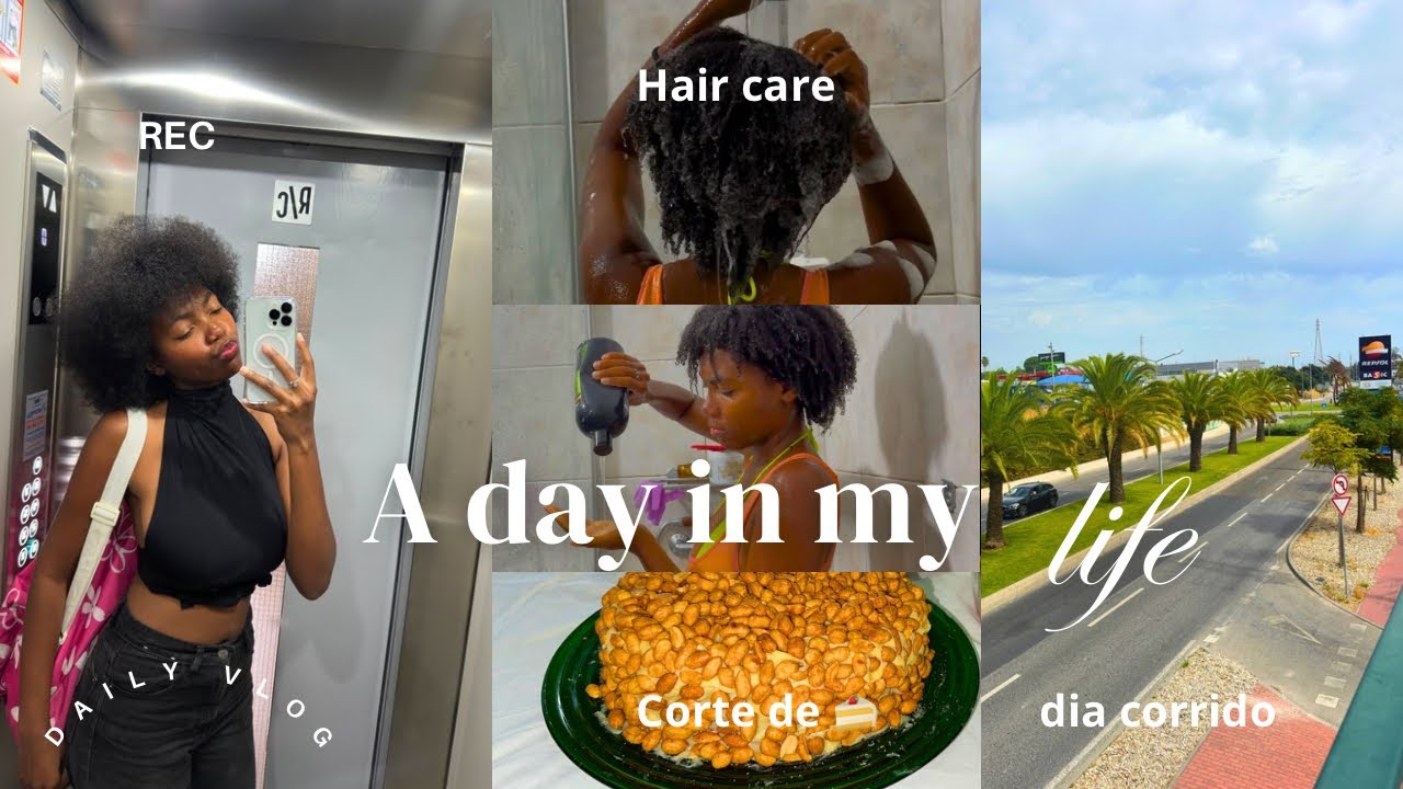  Um dia corrido :Hair care +corte de bolo 🍰