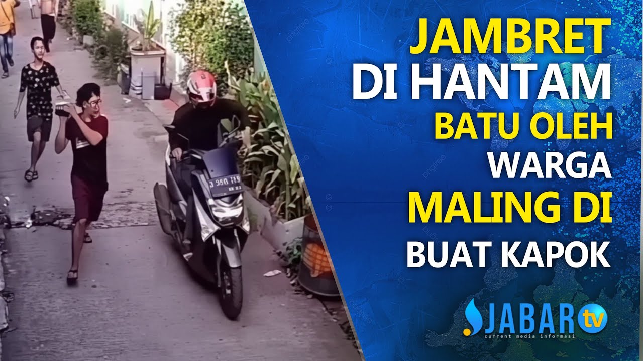 PELAKU JAMBRET DI HANTAM BATU OLEH WARGA | MALING KETANGKEP PURA PURA JADI ODGJ