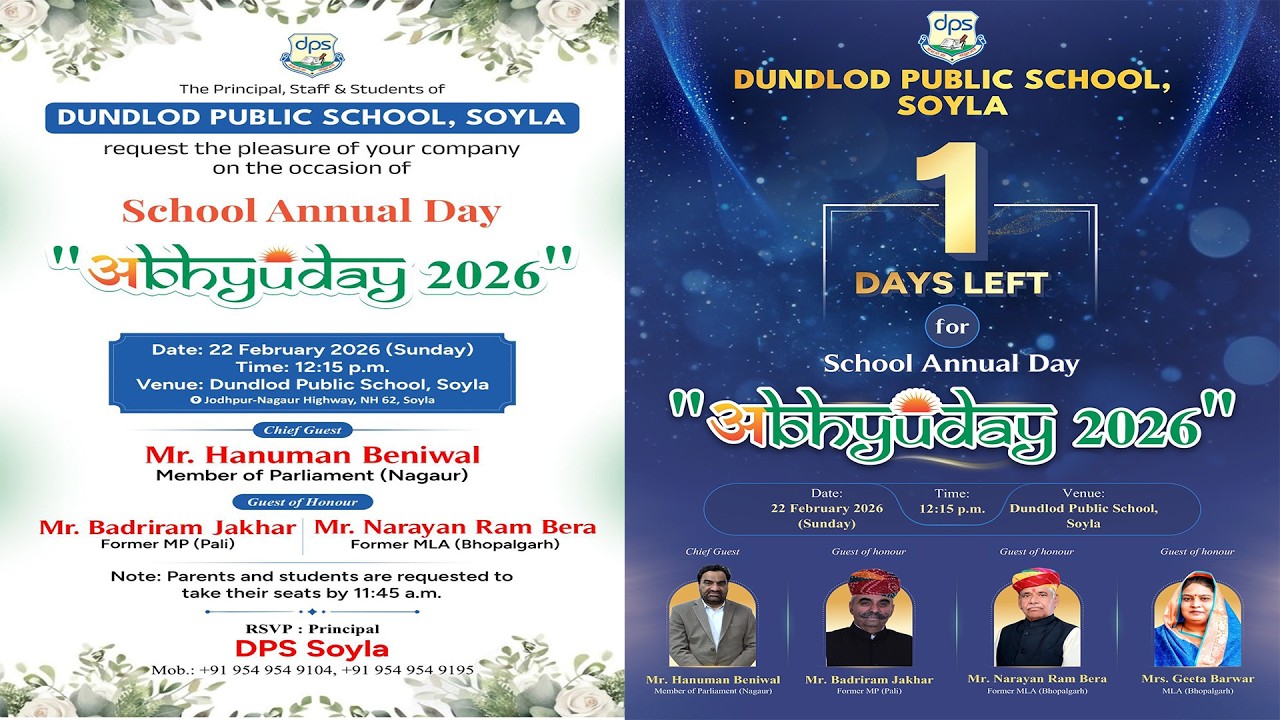 The Principal, Staff & Students of DUNDLOD PUBLIC SCHOOL, SOYLA