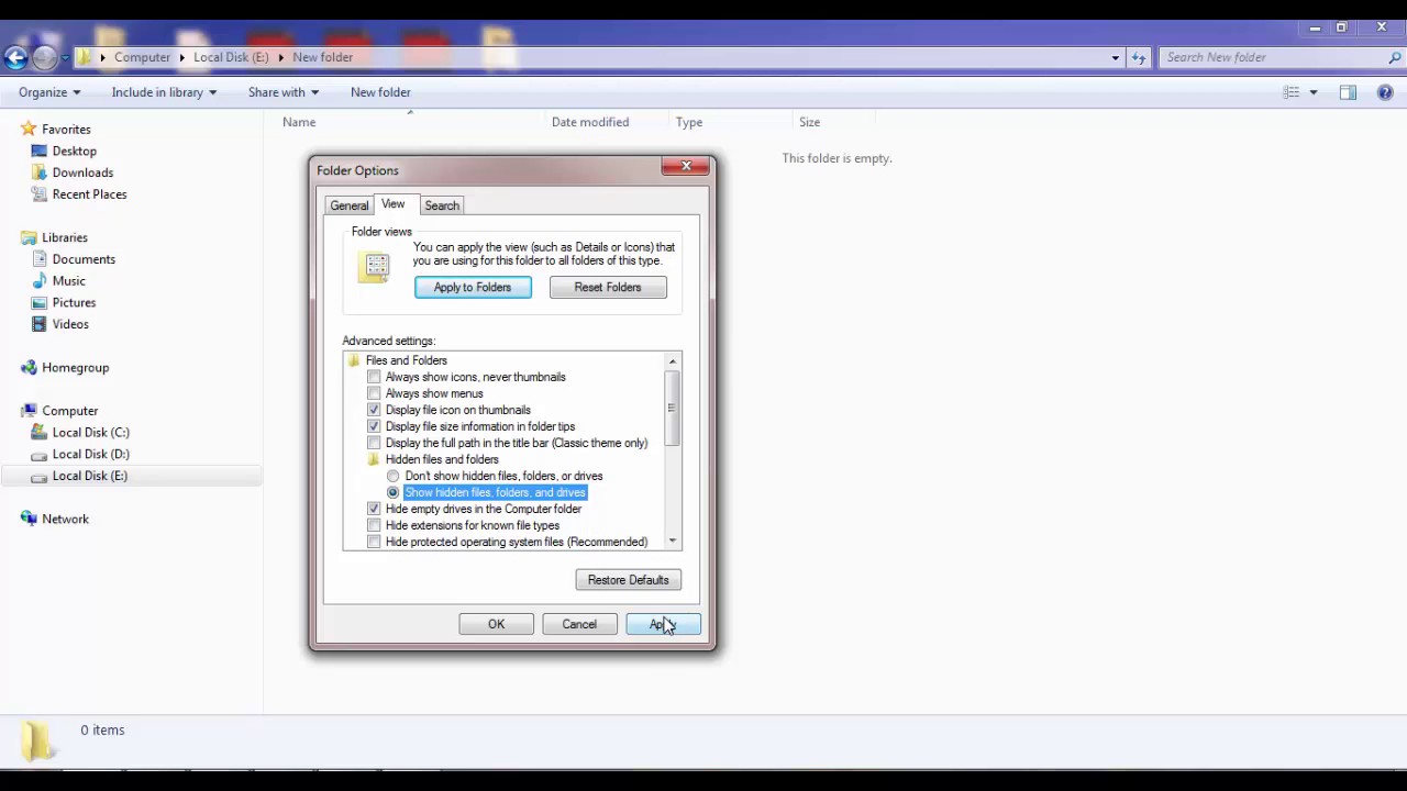 How to unhide folders in windows 7, 8, 8.1, 10, Vista, XP