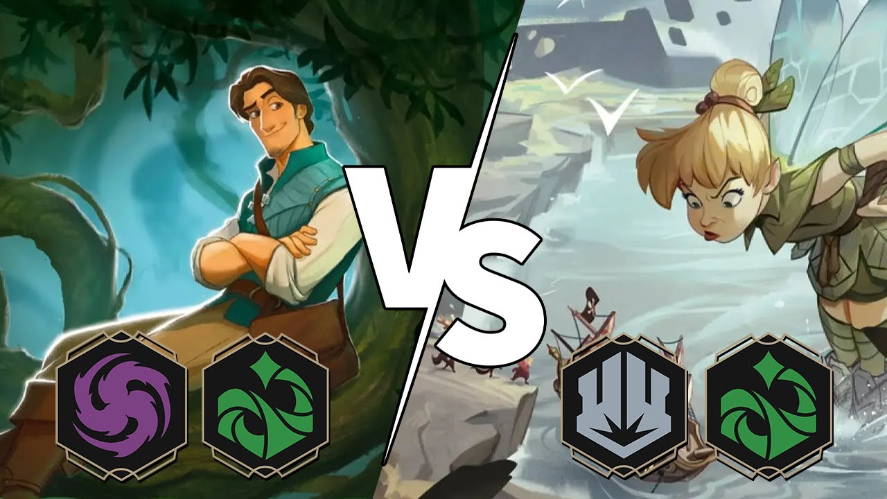 Flynn Emerald / Amethyst VS Tinker Bell Steel / Emerald [Lorcana]