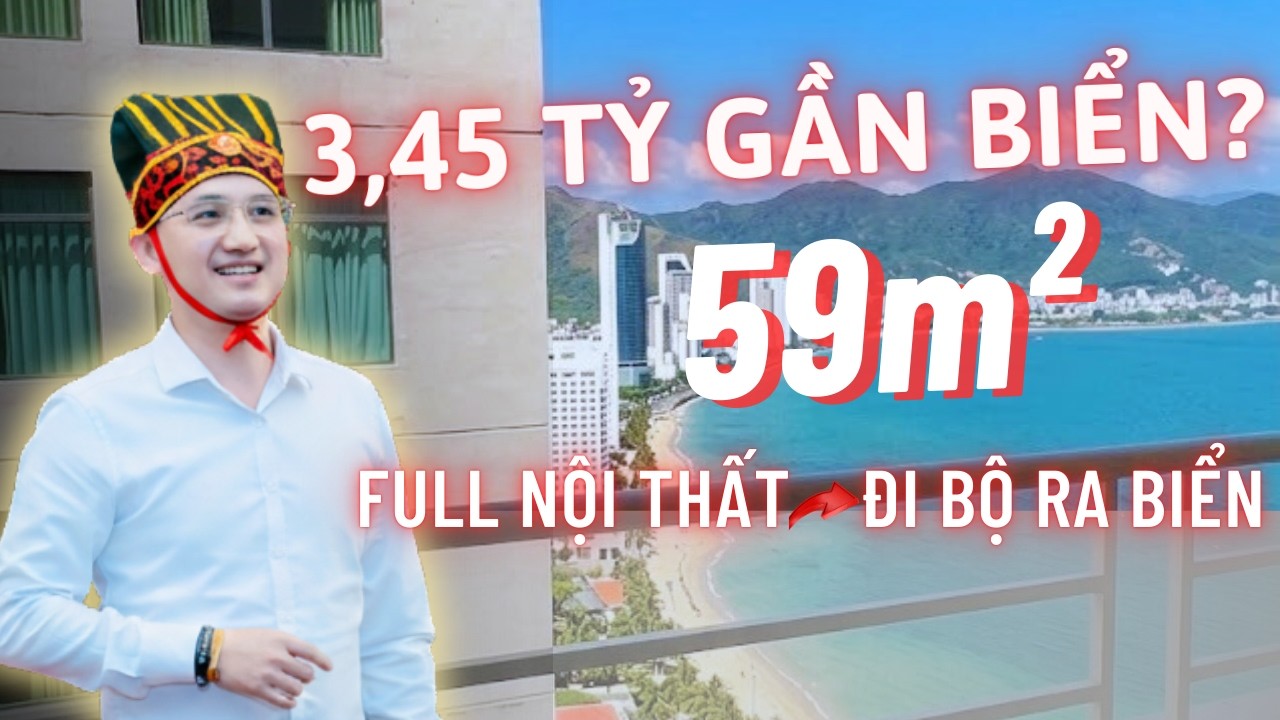 Căn hộ cao cấp 59m², full nội thất, đi bộ qua đường là tới biển. Giá 3,45 tỷ – Mã căn OC1B-3028.