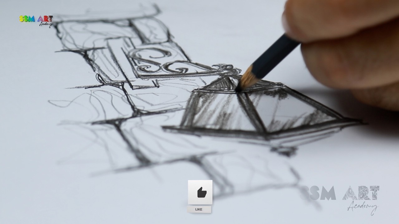 How to Draw a Realistic Street Lamp & Bird | Pencil Art Tutorial | SSM Art