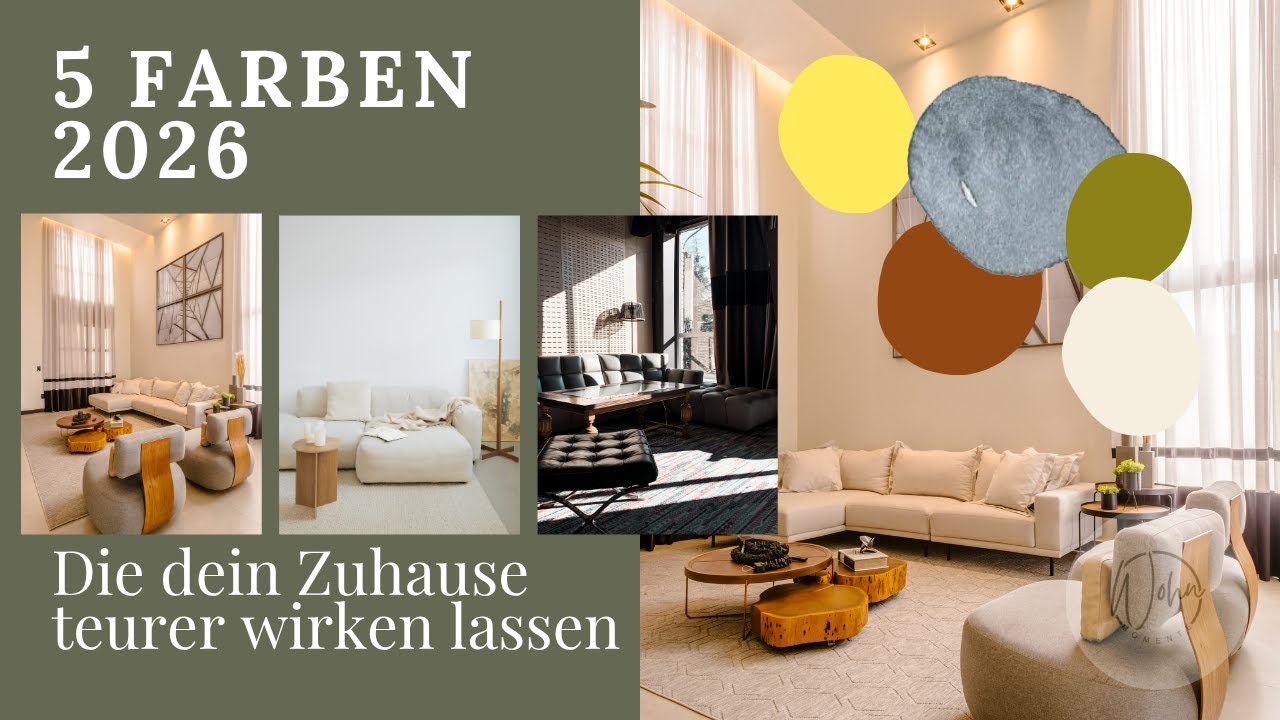 5 Farben, die dein Zuhause 2026 teurer wirken lassen. Wohntrends