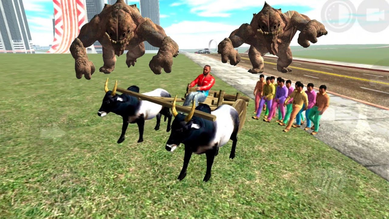 Kalu saves city | Monster man attacks village | Funny gameplay 😂😂 | indian bike driving 3d 