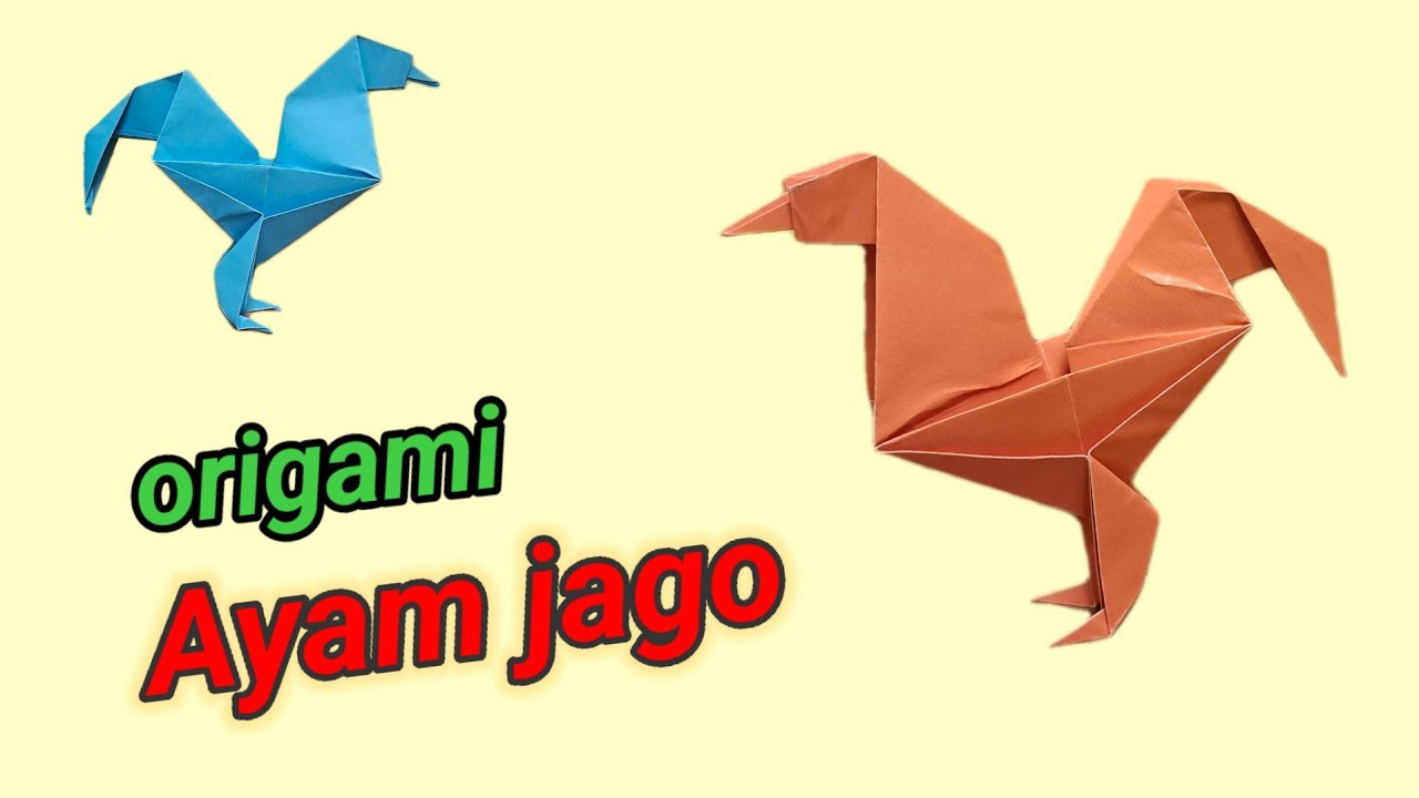 Origami ayam, cara membuat ayam jago dengan kertas