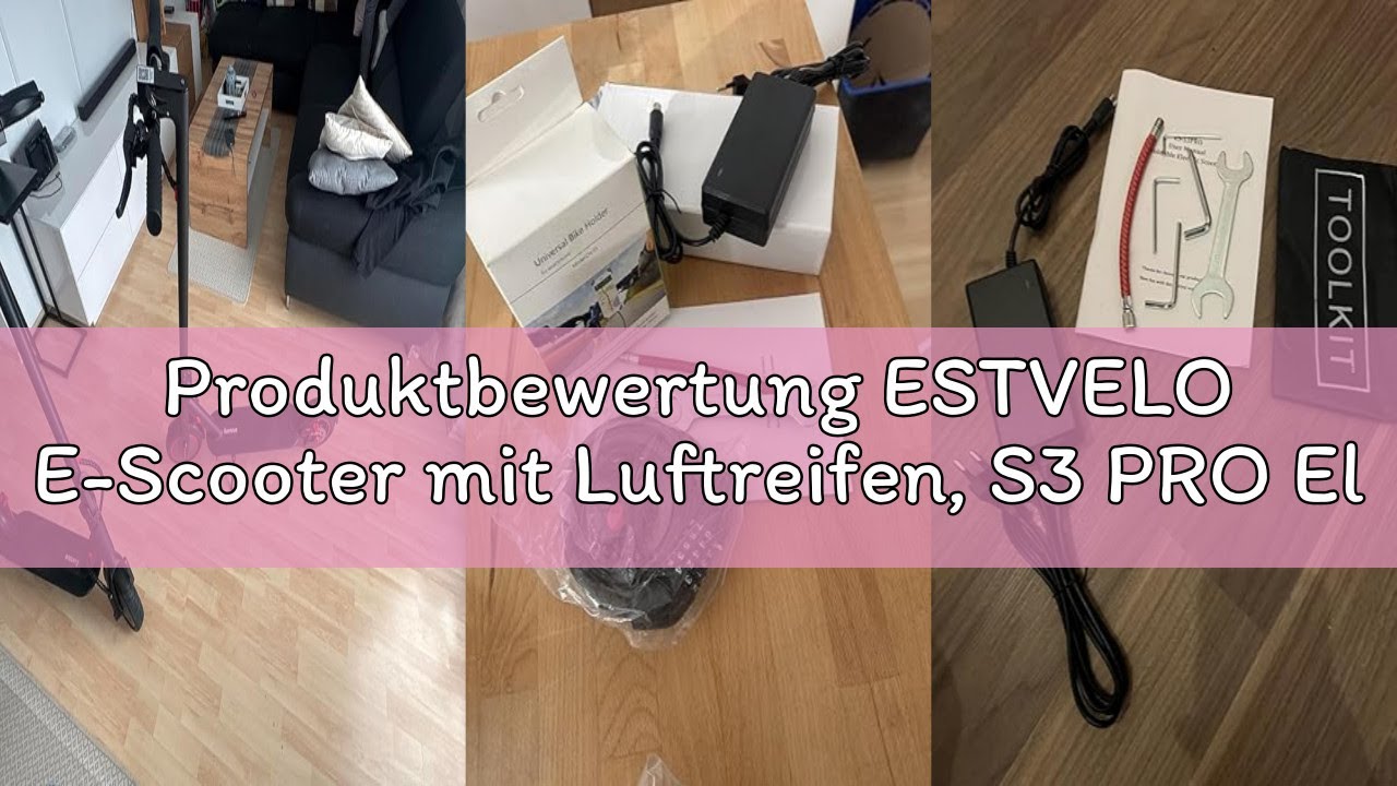 Produktbewertung ESTVELO E-Scooter mit Luftreifen, S3 PRO Elektroroller 20km/h - 15% Steigung, 30km