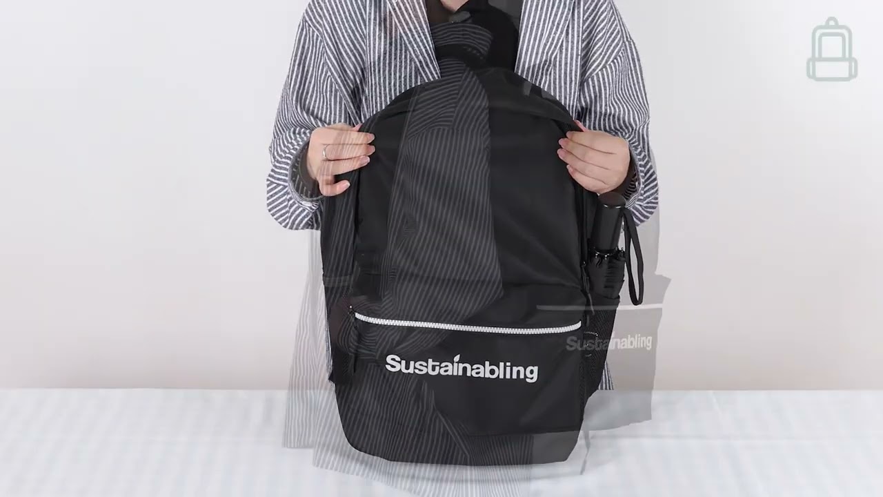 Factory direct price supply RPET sustainabling fashion eco-friendly backpack customizable