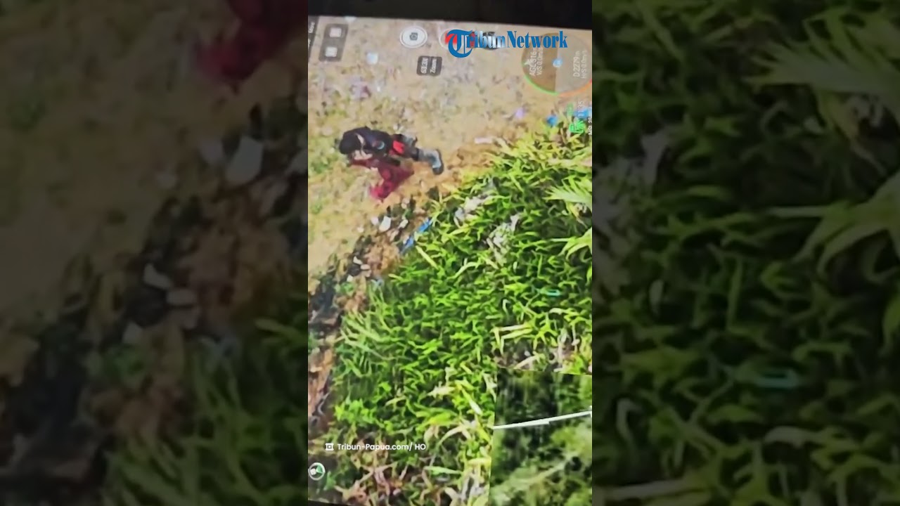 Anggota KKB Terekam Drone Aparat Sedang Membawa Senjata Laras Panjang