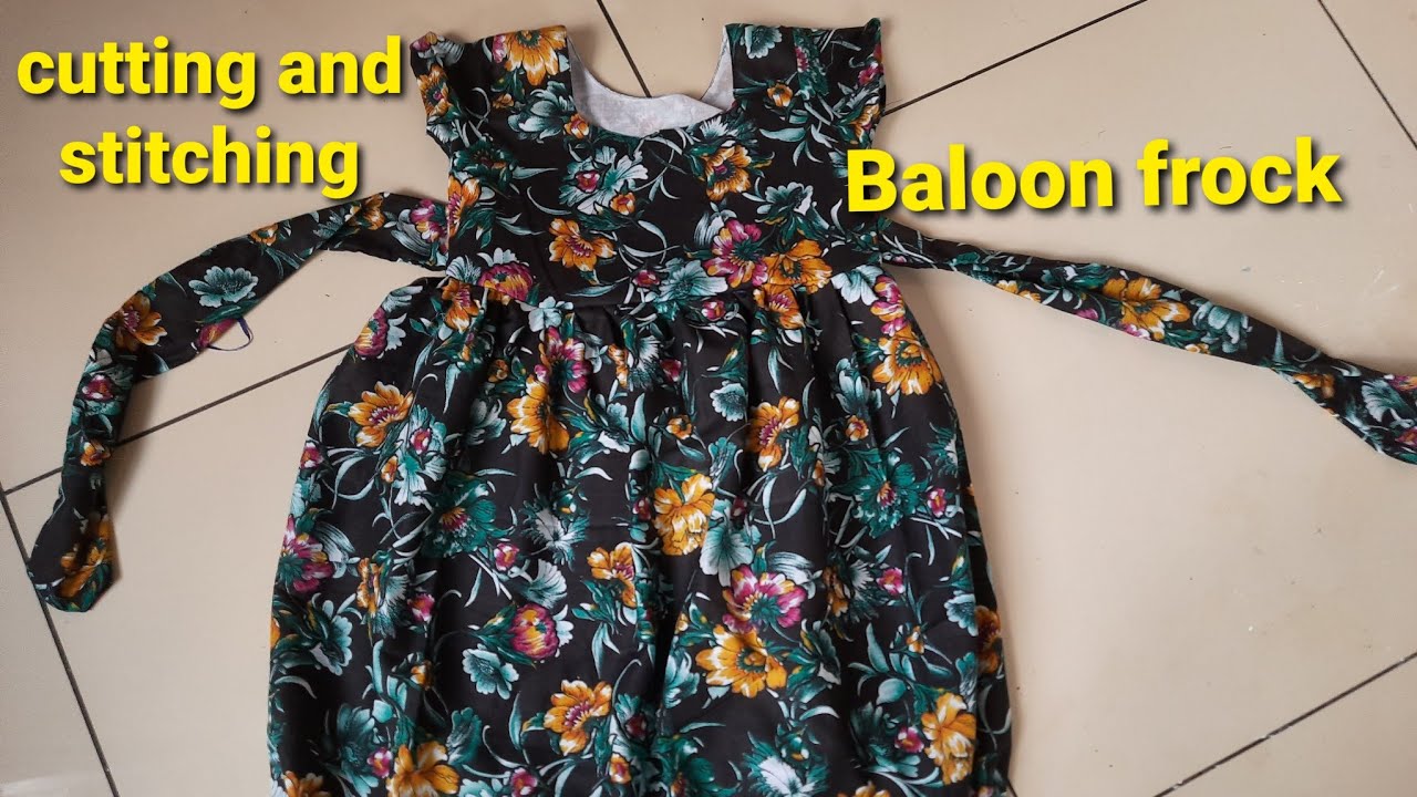 Balloon frock stitching for beginners|| Baloon frock for 8 years old girl