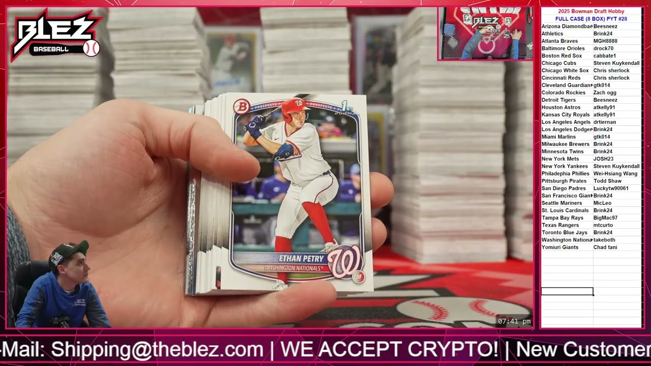 2025 Bowman Draft Hobby FULL CASE BREAK #28 PICK YOUR TEAM