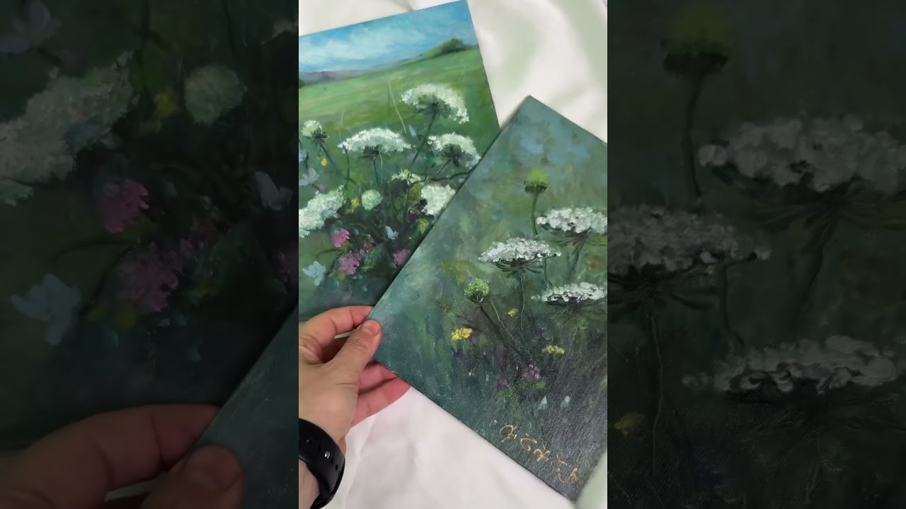 Wildflowers Original Art Oil on Canvas painting Landscape Painting Art for Sell