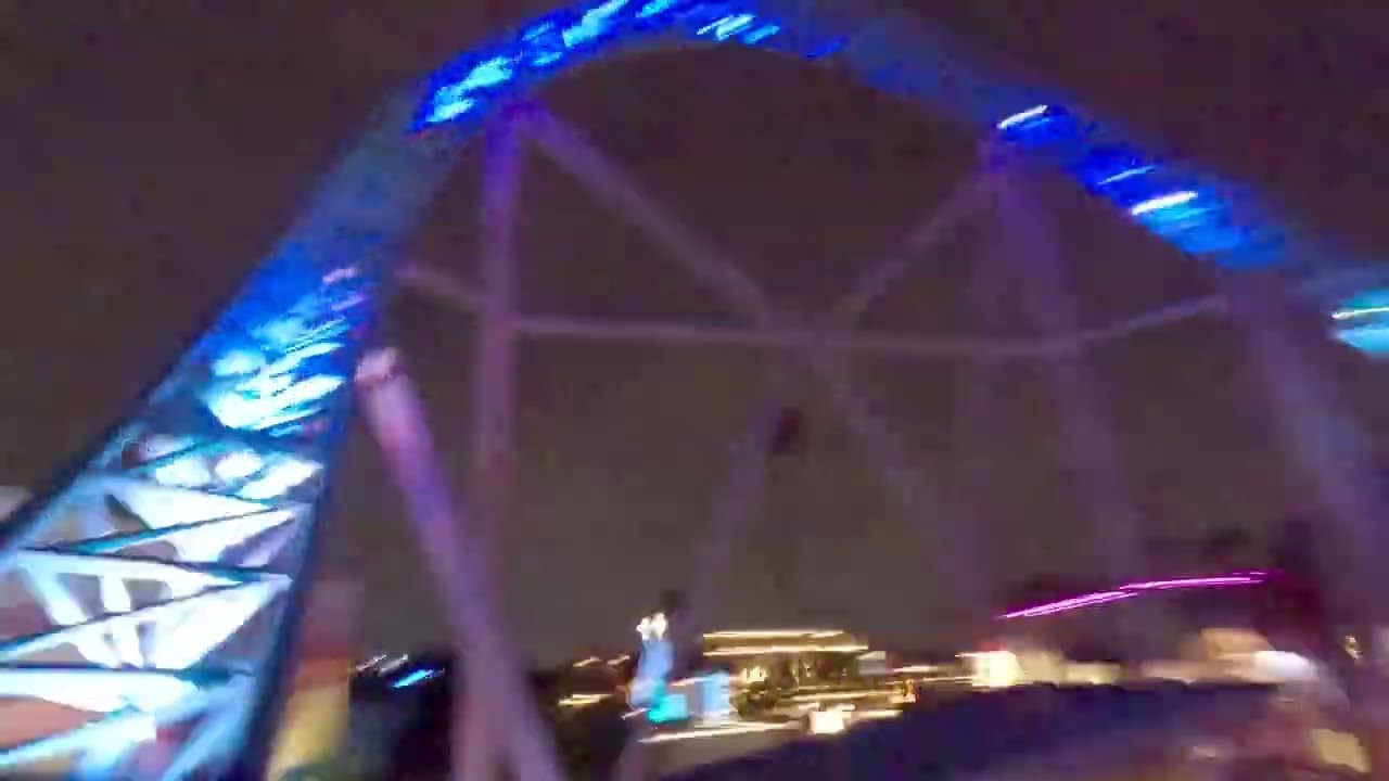 Hangtime Infinity Coaster - Night Front Row On-Ride Horizon-Locked POV at Knott's Berry Farm CA 2025