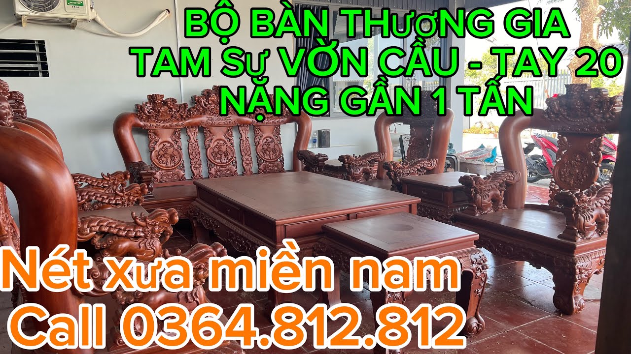 Chào bán ngày 4/3/2026.. Bộ bàn víp và 1 đôi bàn bán nguyệt cẩm lai.  LH 0364.812.812