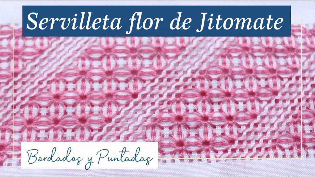 SERVILLETA BORDADA FLOR DE TOMATE | Tissu Tejidos