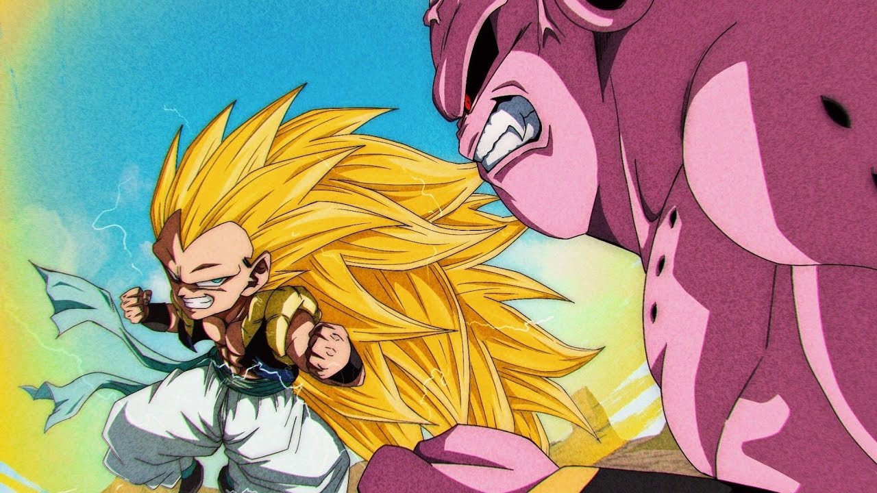 dragon ball z gotenks ssj 3 vs super buu gohan chega para lutar