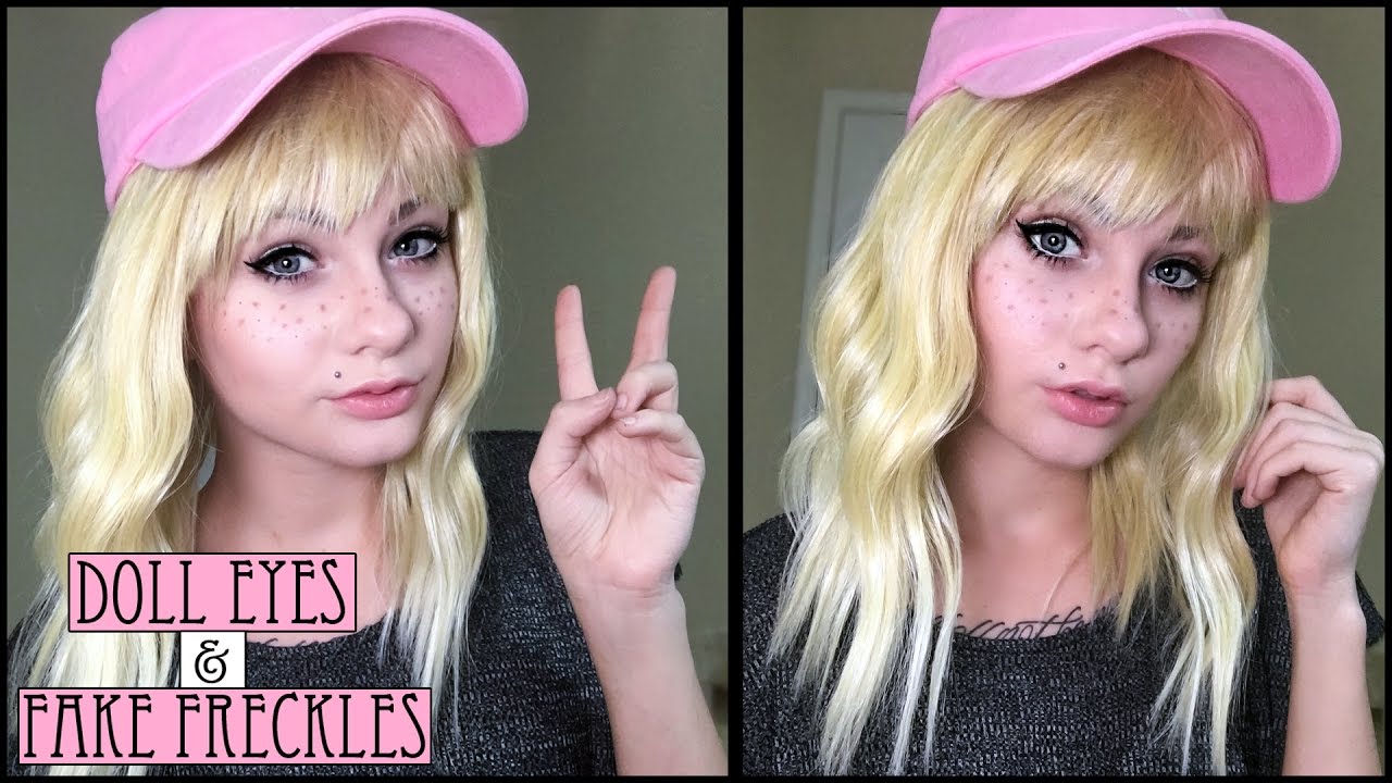 DIY: FAKE FRECKLES & DOLL EYE MAKEUP (Makeup Tutorial) | HeyThereImShannon