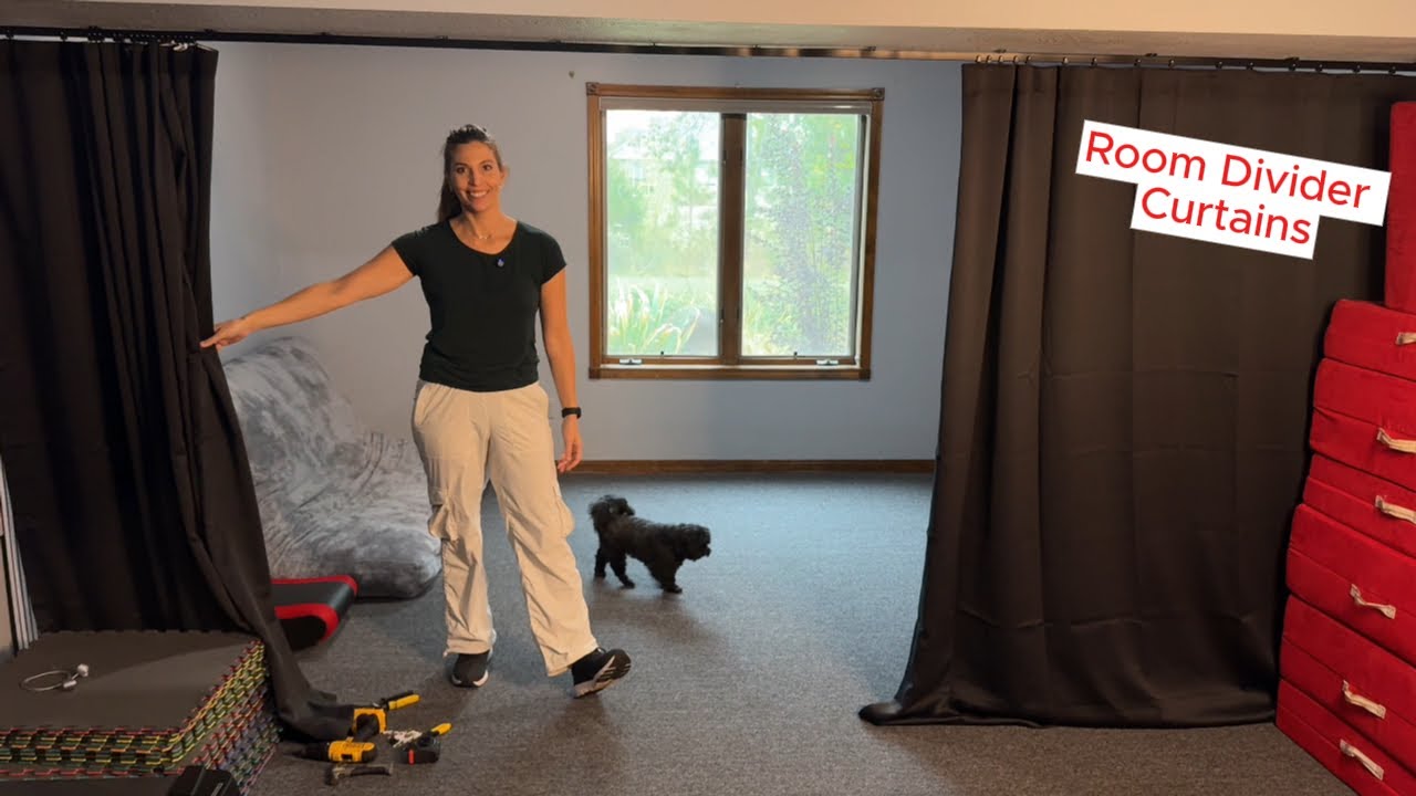 Комплект затемняющих штор Jilron Room Divider Curtains Blackout с потолочным карнизом