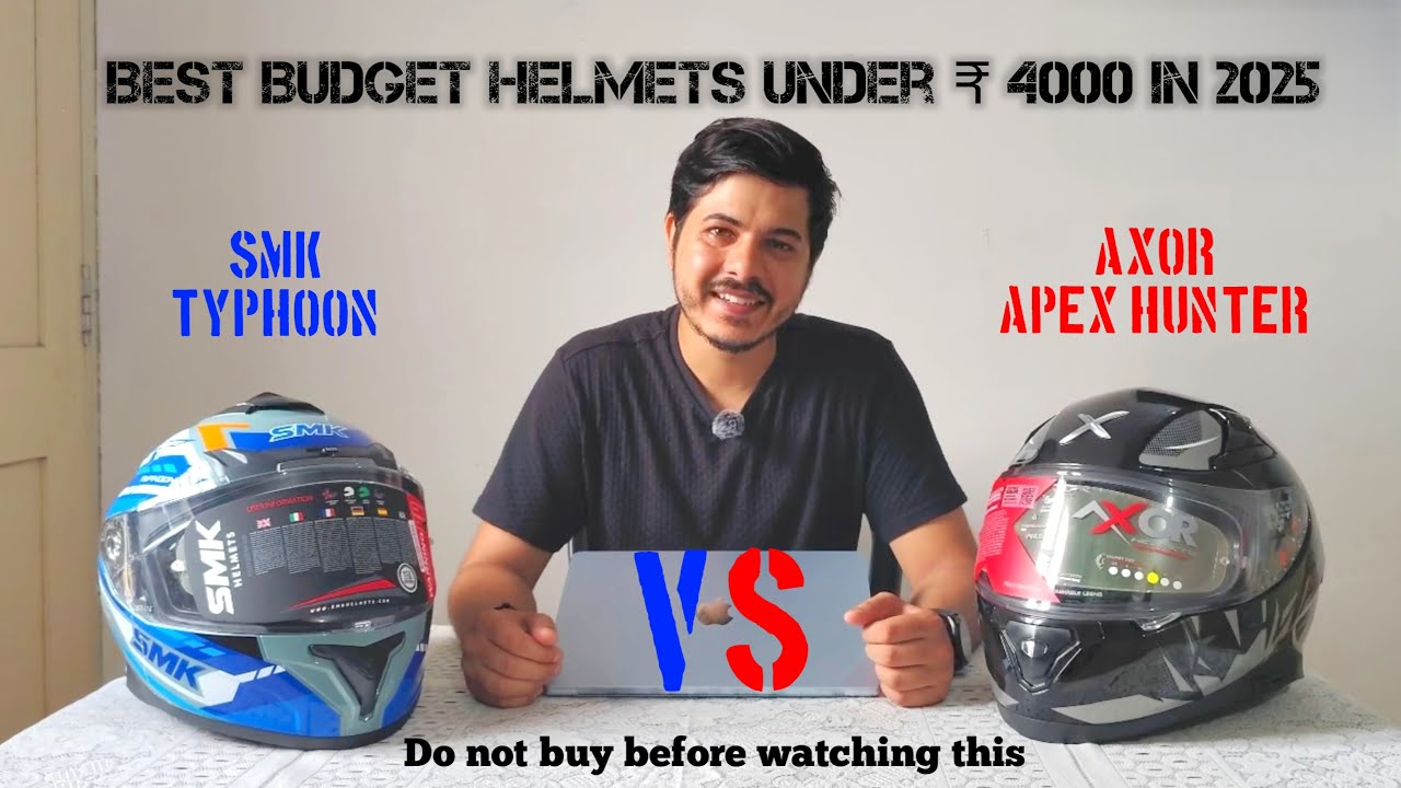 Best Budget Helmets under ₹4000 | Axor Apex Hunter vs SMK Typhoon | Review & Comparison | MotoQuest