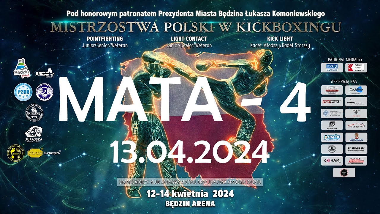 MATA-4 Mistrzostwa Polski w Kickboxingu Będzin 13.04.2024