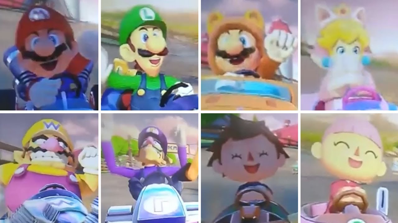 Mario Kart 8 Deluxe - All Characters 2nd-6th Place Animations