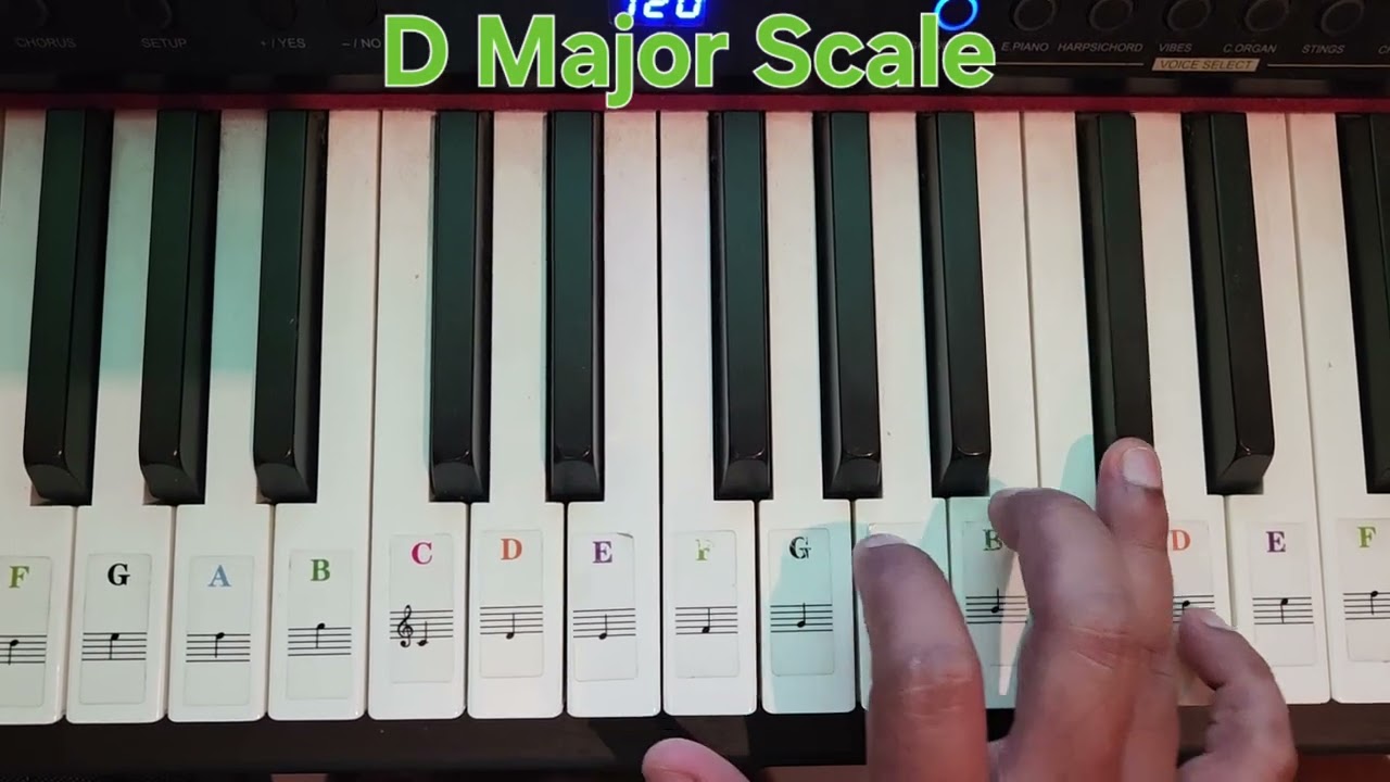 D Major Scale #tutorial #pianotutorial #keyboard #youtube #music 