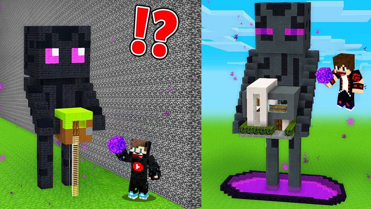 ماين كرافت : بناء الاندرمان العملاق ضد بناء الاندرمان الصغير !!؟ 🔥😱