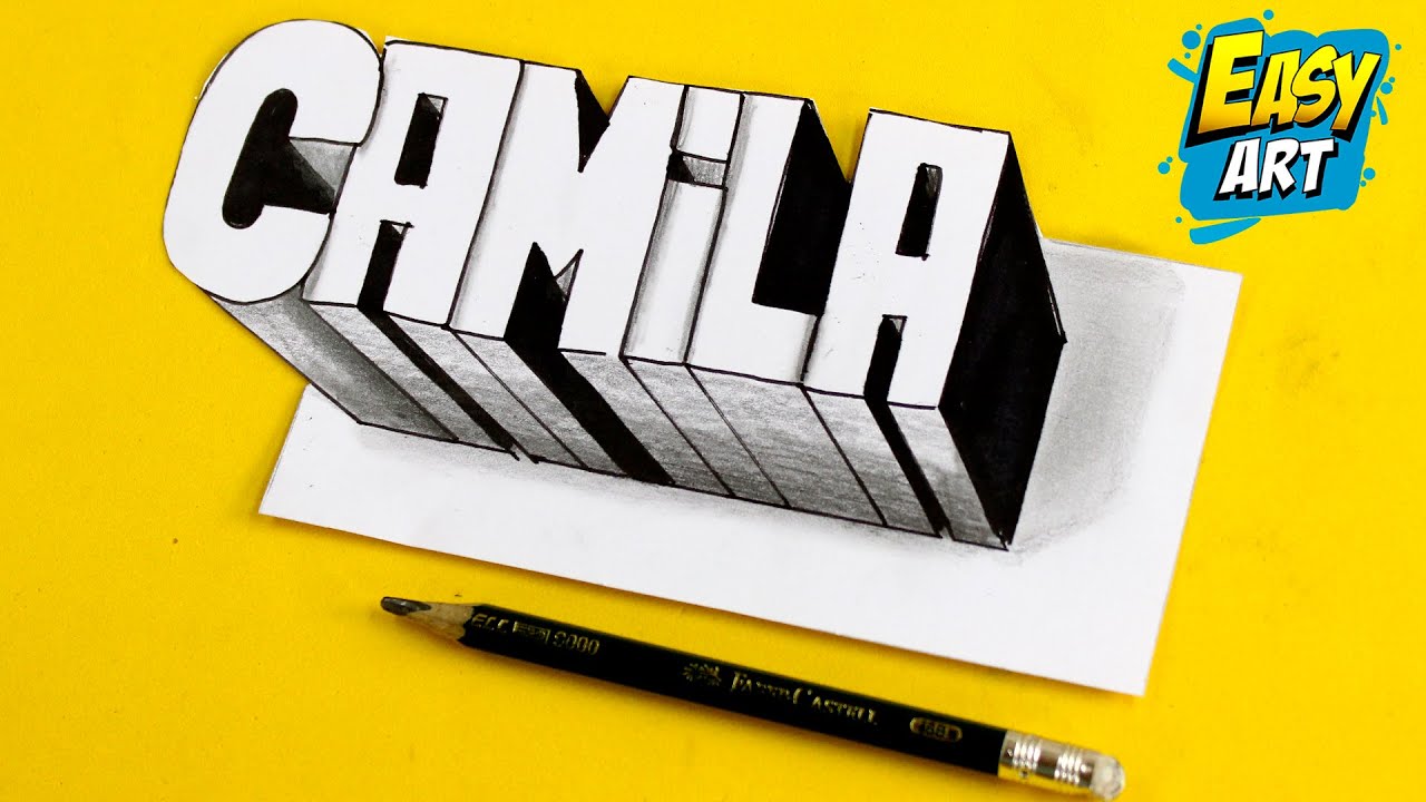 ✅ Dibujos 3D - Como DIBUJAR Nombres en 3D 👉 CAMILA 👈 Dibujar letras BONITAS - Easy Art