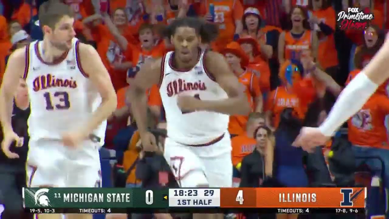 Morez Johnson Hammers Home 2 Jams vs. Michigan State | Illinois Men's Basketball | 02/15/2025