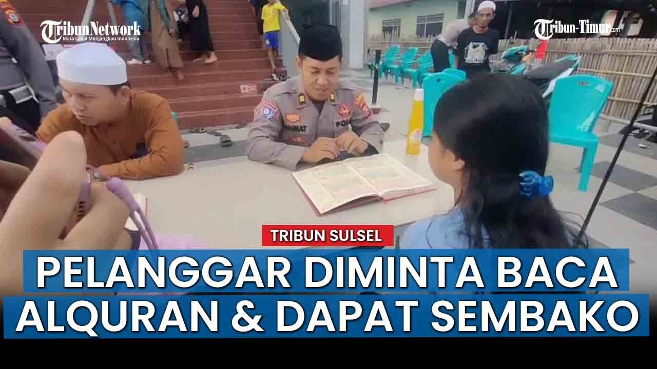 VIRAL NEWS; Bukan Denda Uang, Pelanggar Lalu Lintas Bulukumba Diminta Baca Alquran dan Dapat Sembako