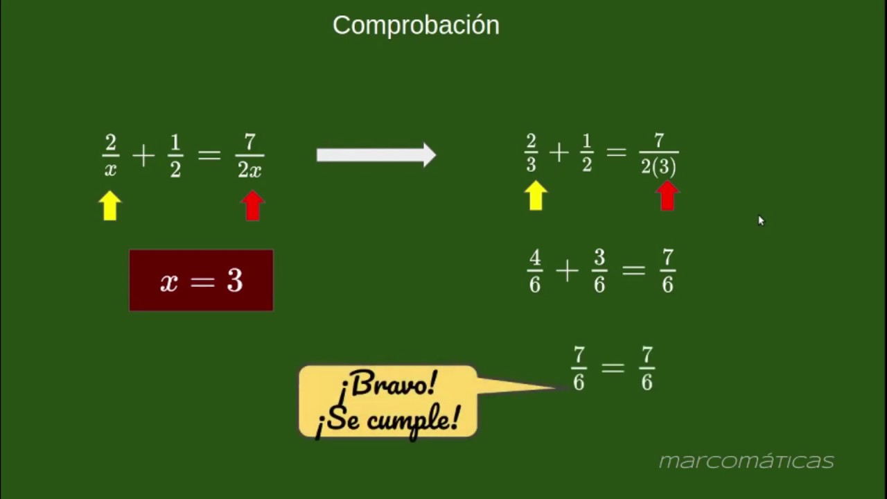 Ecuaciones de primer grado 6. Con racionales.