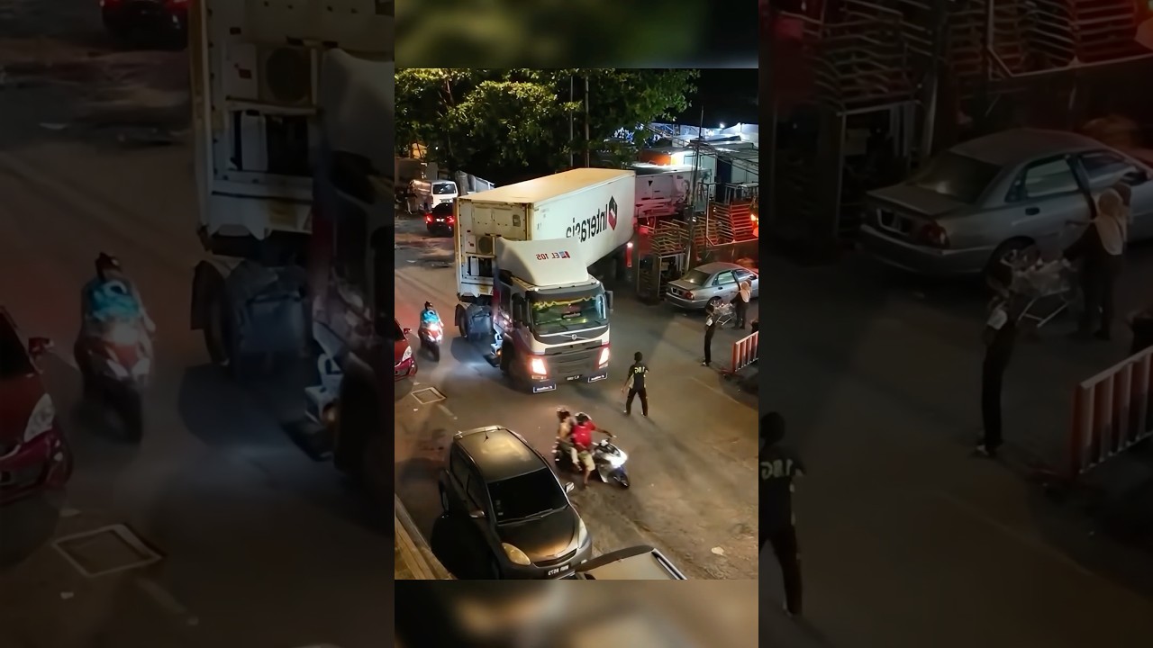 With traffic like this, nobody expected what the truck would do