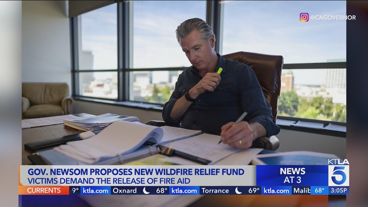 Newsom proposes new wildfire relief fund as Eaton Fire victims demand release of aid