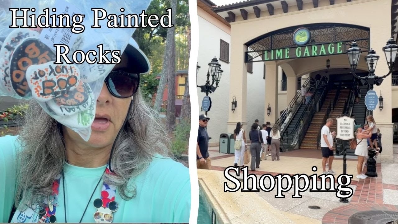 Hiding Painted Rocks at Magic Kingdom | Disney Springs Shopping & Treats Haul | Disney Vlog 2025