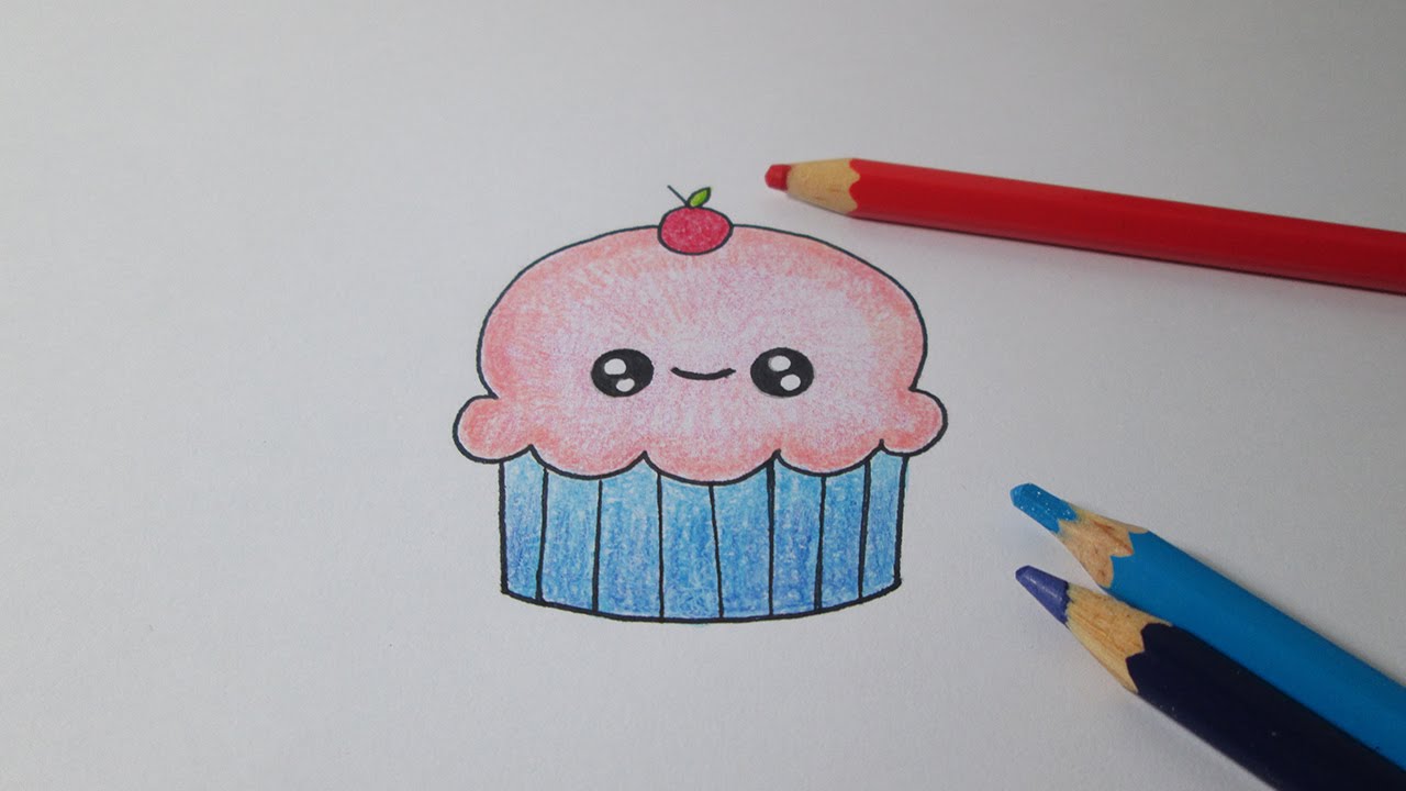 Como desenhar um bolinho kawaii