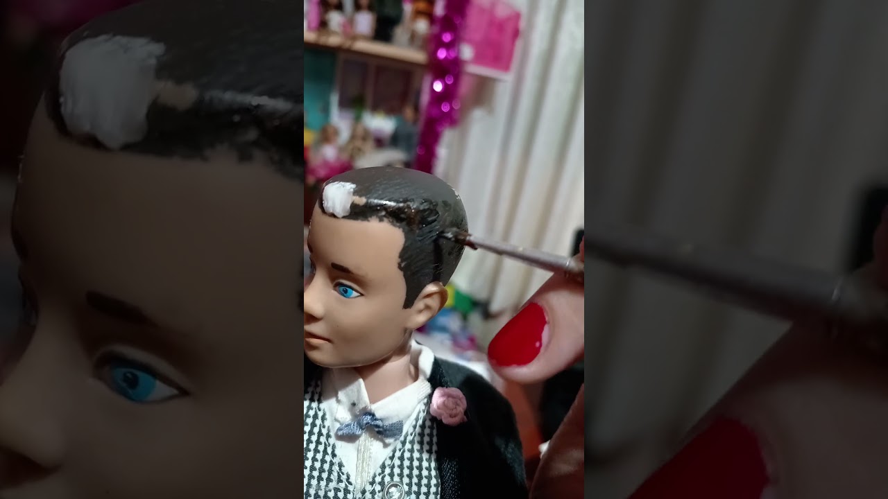 pinto el cabello a Ken 60s 