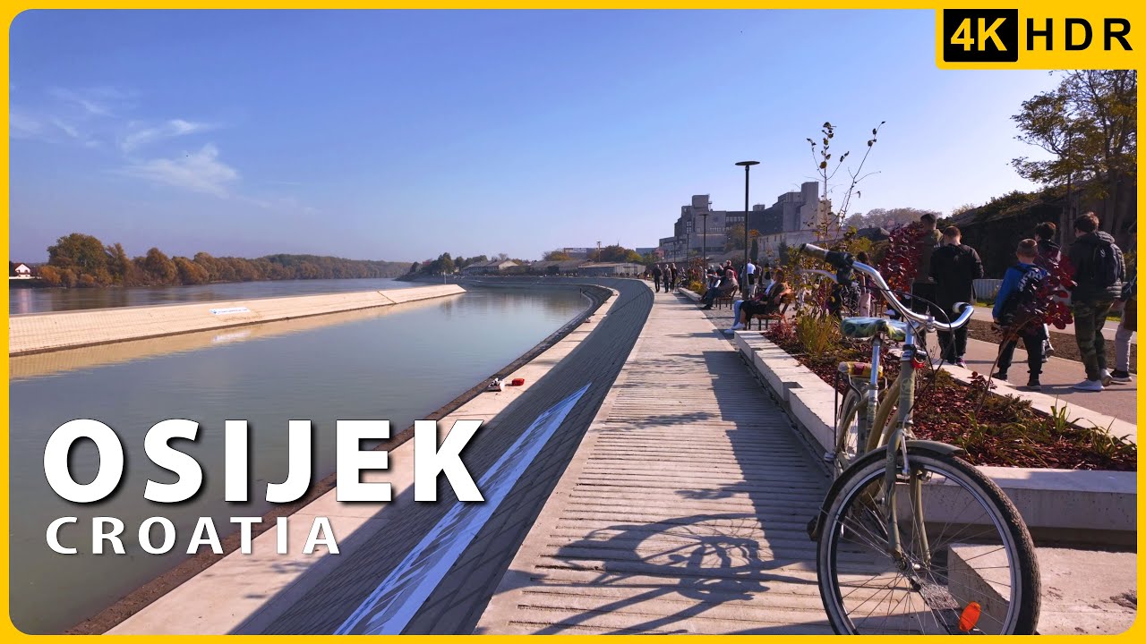 Osijek 🇭🇷 - The Longest River Promenade in Croatia - Walking Tour